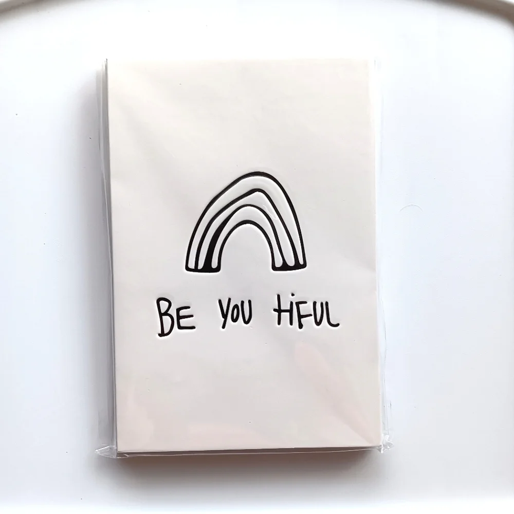New Primitives by Kathy Be You Tiful Notecards & Envelopes Set of 8 Black White